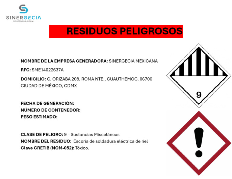 Escoria de Soldadura: Residuo Peligroso | PDF