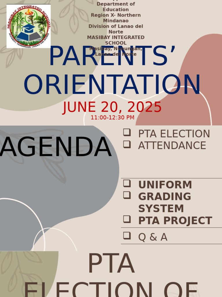 Parents' Orientation: JUNE 20, 2025 | PDF