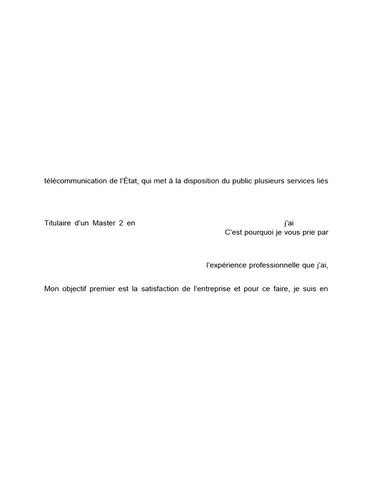 Demande de stage chez SMTD-SA | PDF