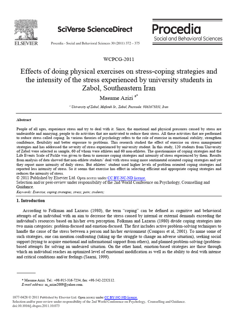 Exercise's Impact on Student Stress Management | PDF | Stress (Biology ...