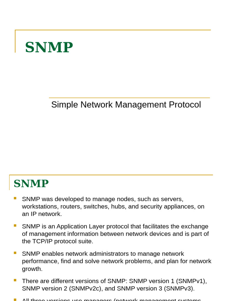 Understanding SNMP Protocol and Security | PDF | Computer Network ...