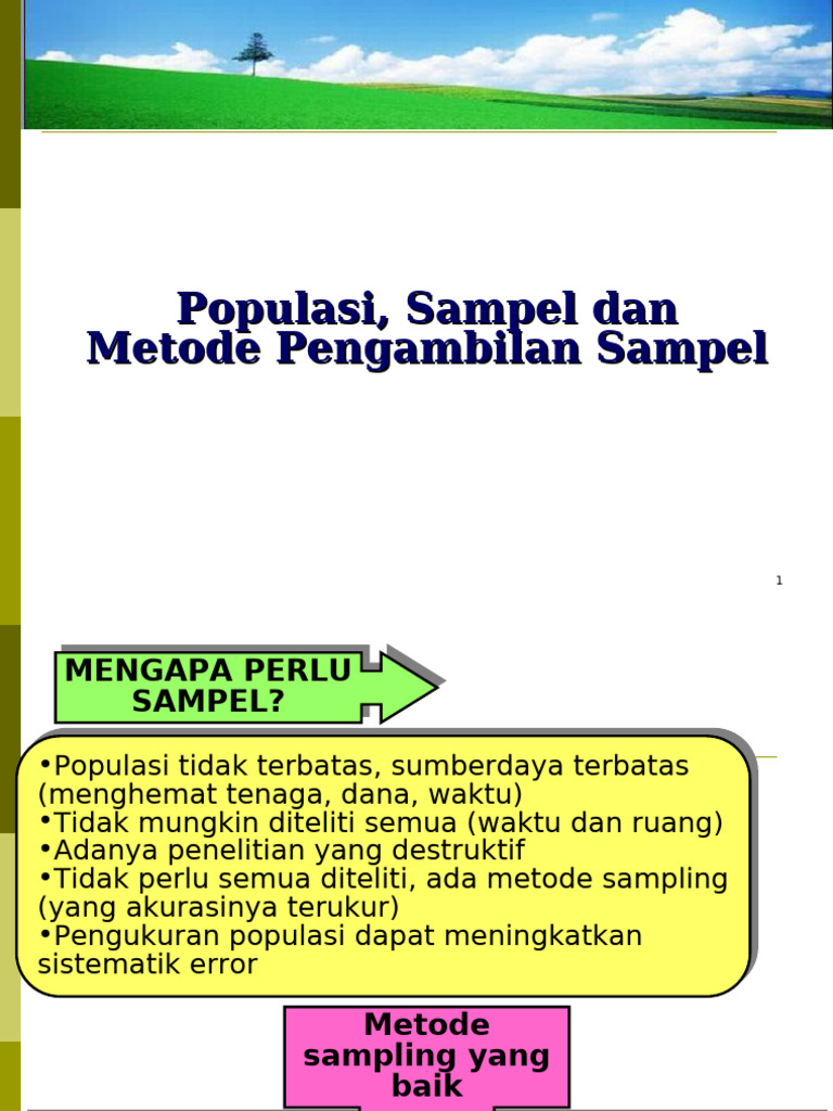 1 Populasi, Sampel Dan Metode Pengambilan Sampel | PDF