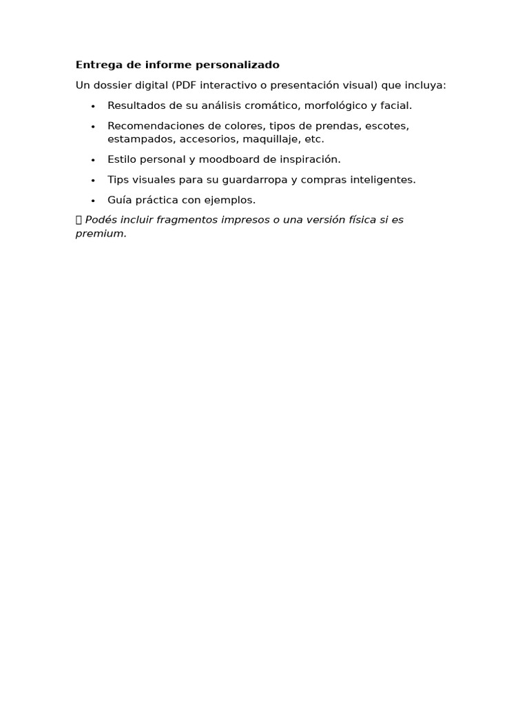 Entrega de Informe Personalizado | PDF