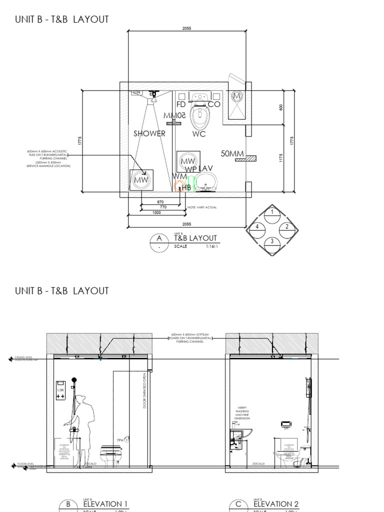 Unit B T&B Layout and Specifications | PDF