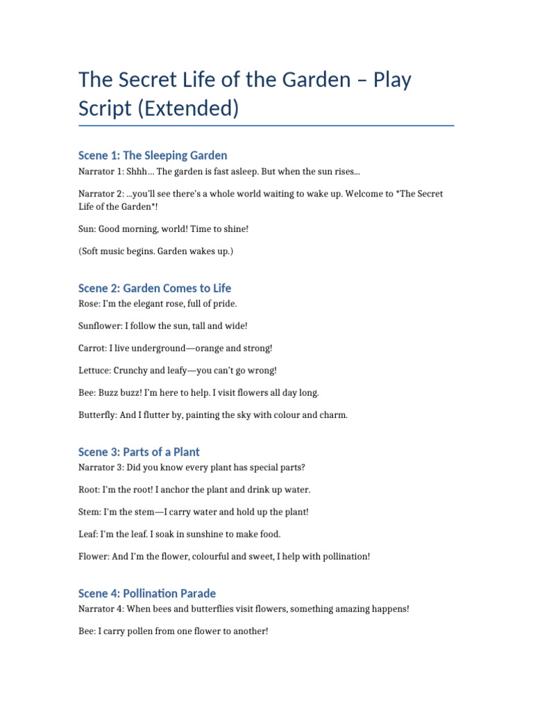 Script for "The Secret Life of the Garden" | PDF | Flowers | Pollination