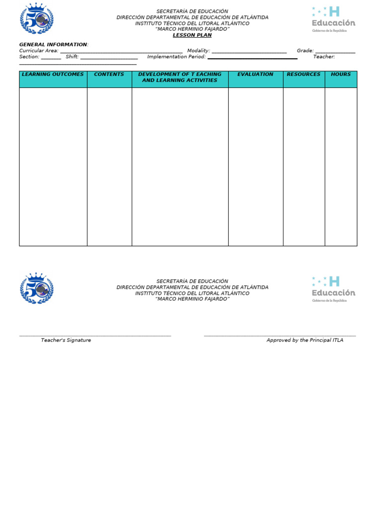 3.lesson Plans Template | PDF