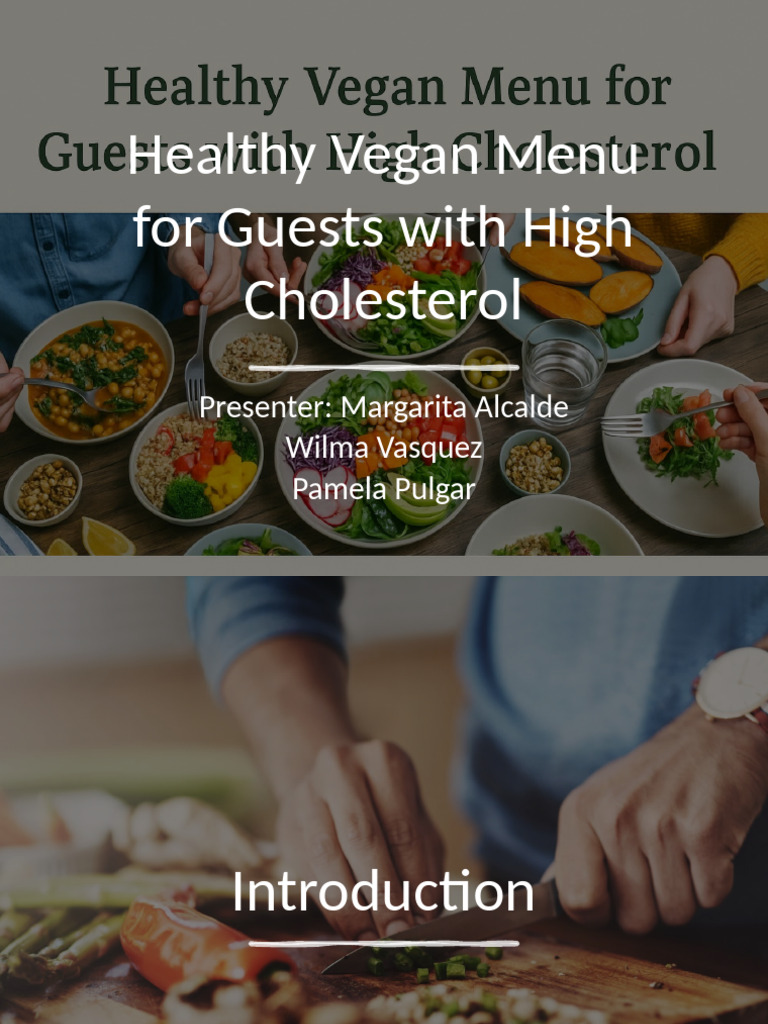 Vegan Menu for High Cholesterol Guests | PDF