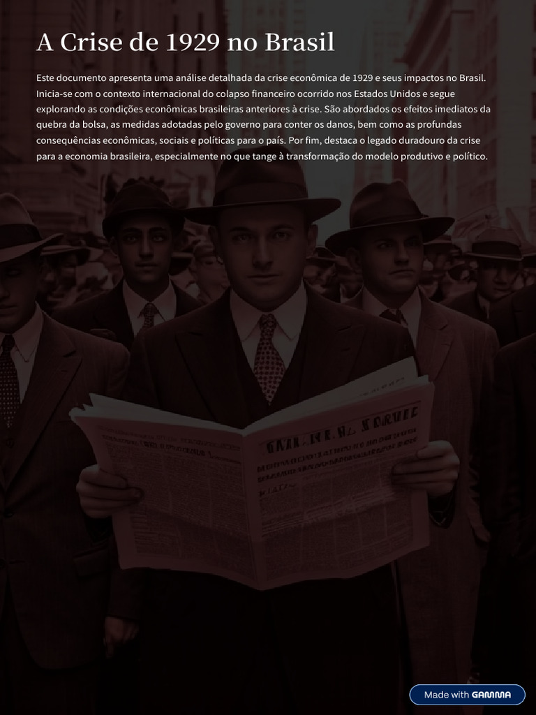 Impactos da Crise de 1929 no Brasil | PDF | Economia | A Grande Depressão