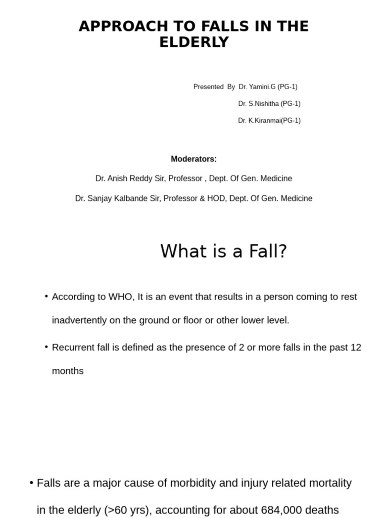 Understanding Elderly Falls: Causes & Management | PDF | Vertigo ...