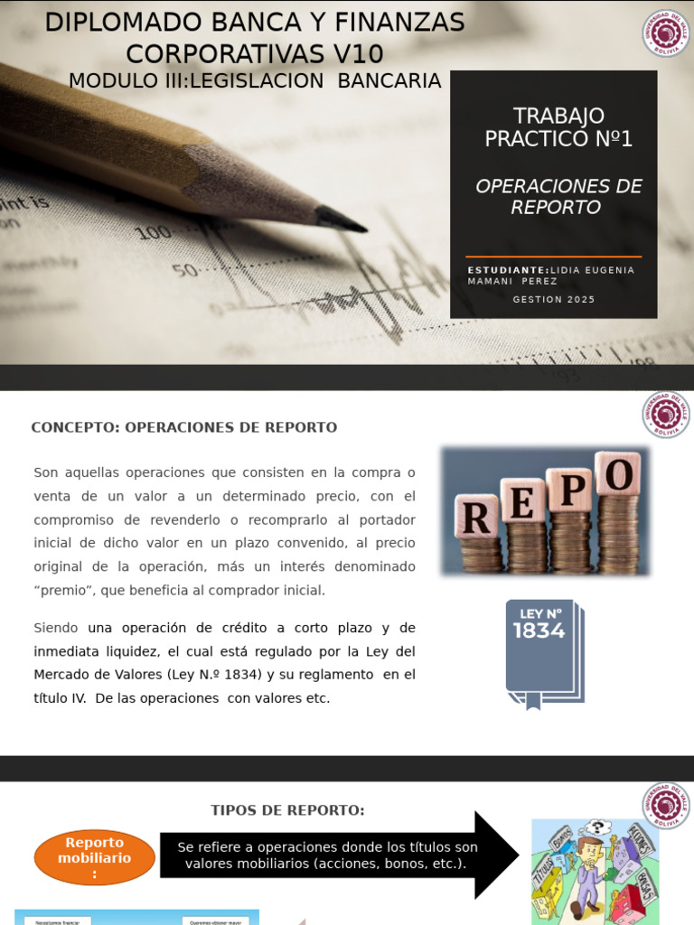 Operaciones de Reporto | PDF | Bancos | Liquidez de mercado