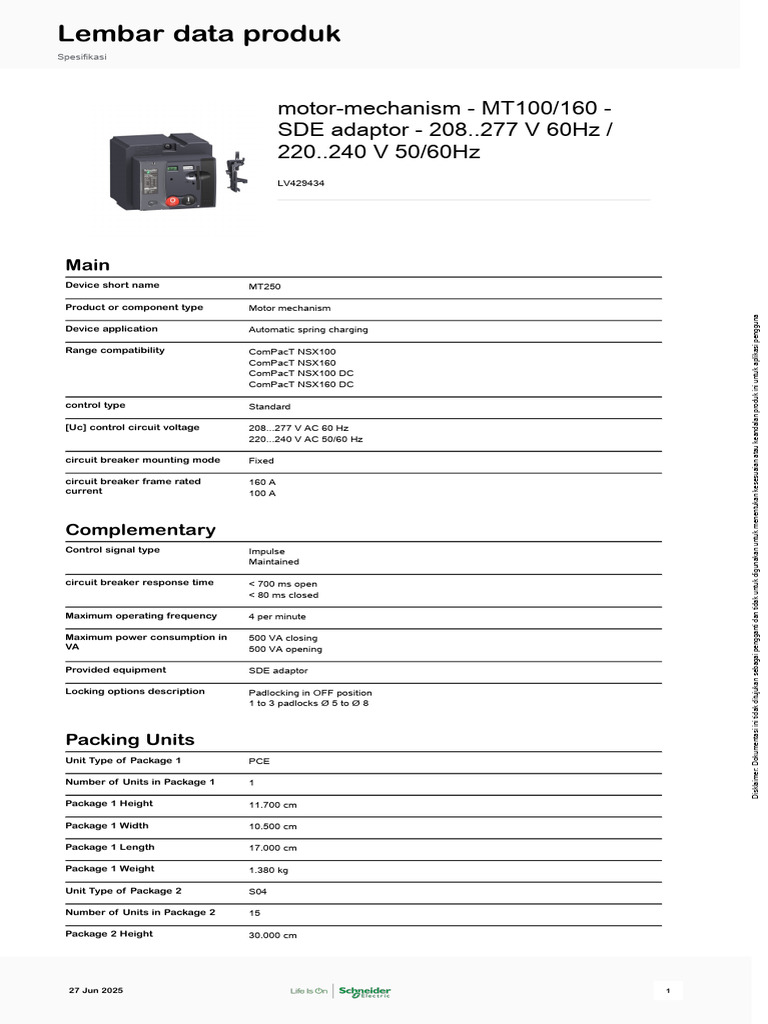MT100/160 Motor Mechanism Specifications | PDF | Alternating Current ...
