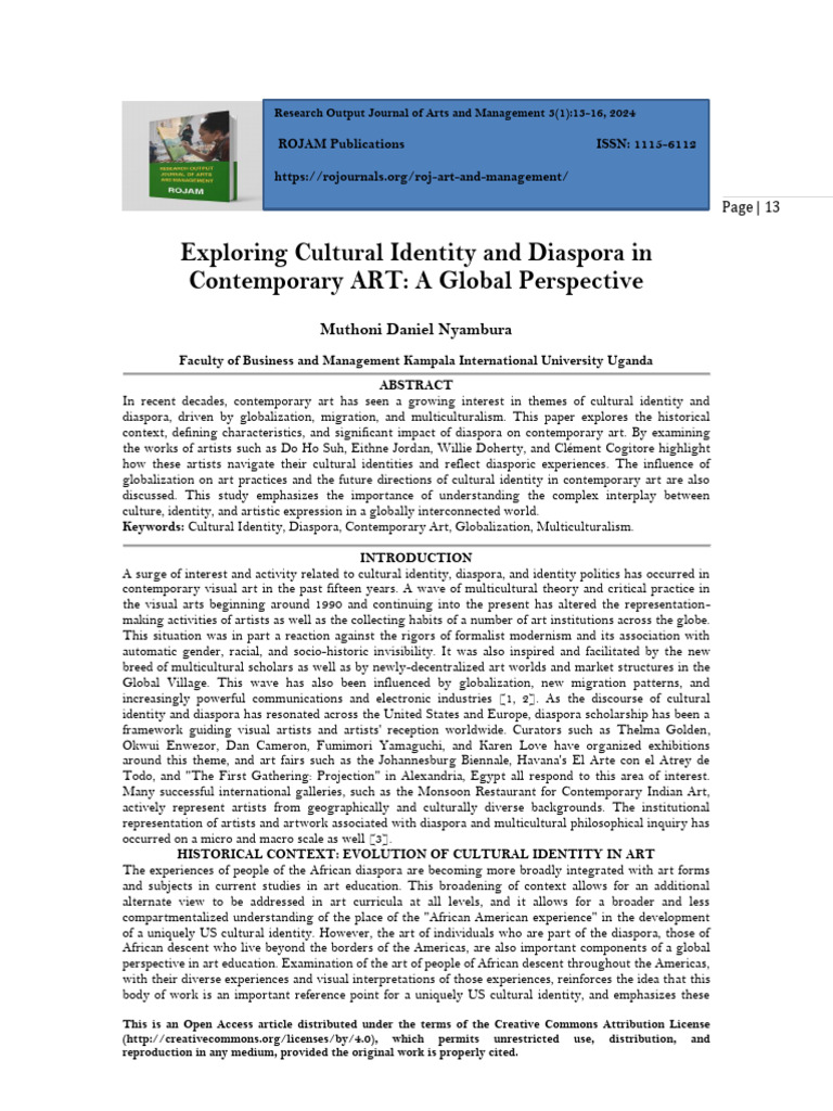 Cultural Identity in Contemporary Art | PDF | Identity (Social Science ...