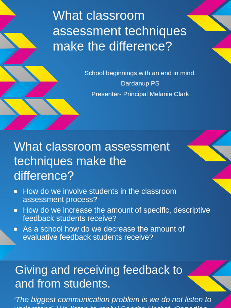 Classroom Assessment Techniques by Melanie Clark | PDF | Teachers ...