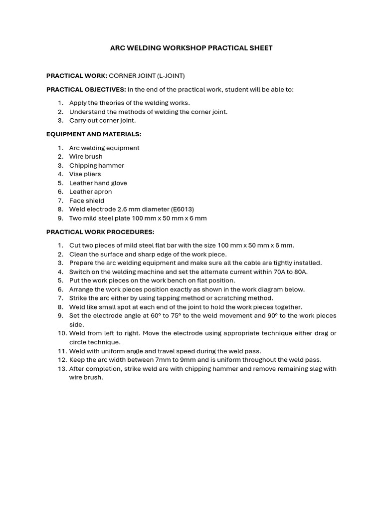 L Joint Arc Welding | PDF