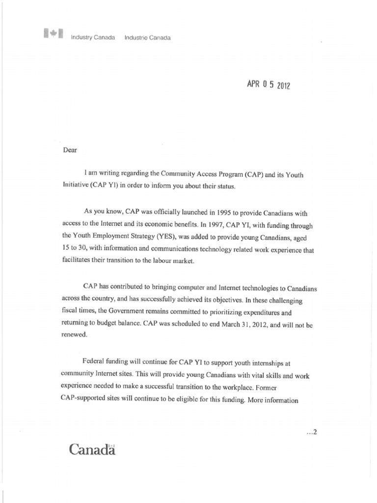 CAP Termination Letter | PDF | Foreign Language Studies | Home & Garden