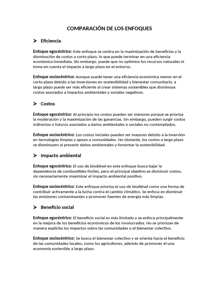 Comparación de Los Enfoques | PDF