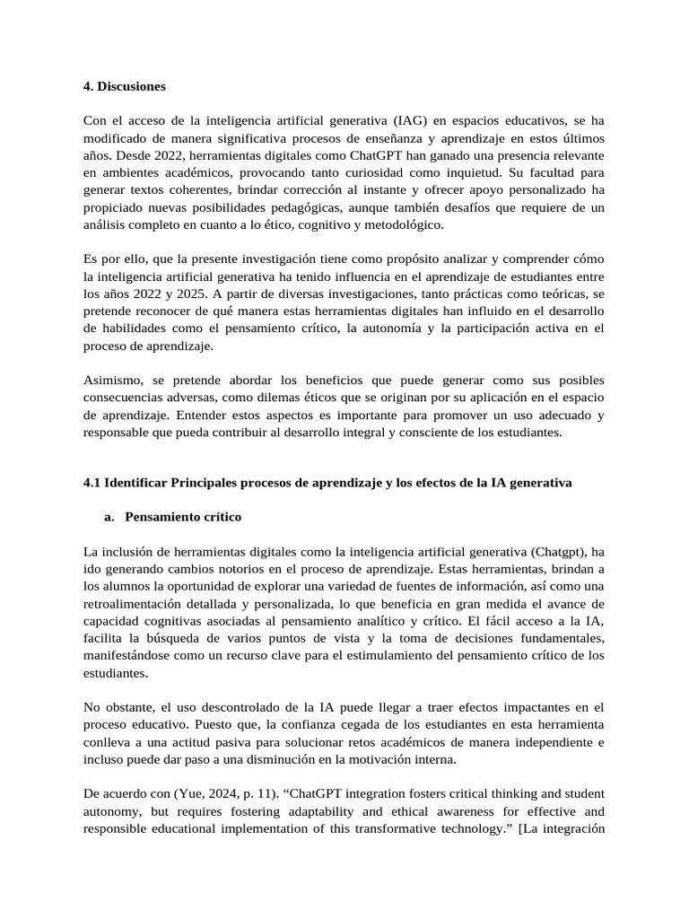Impacto de la IA Generativa en la Educación | PDF | Inteligencia (IA) y ...