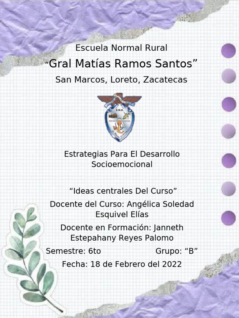 Janneth Reyes Palomo - 3°B - Ideas Centrales Del Curso | PDF ...