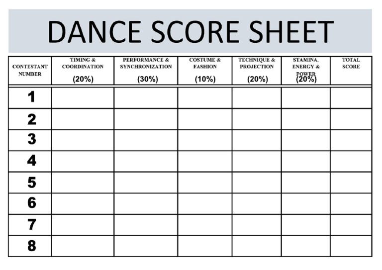 Score Sheet | PDF