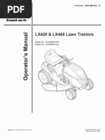 LX420 & LX460 Lawn Tractors: Model No. 13AX60RG744 Model No. 13AX60RH744