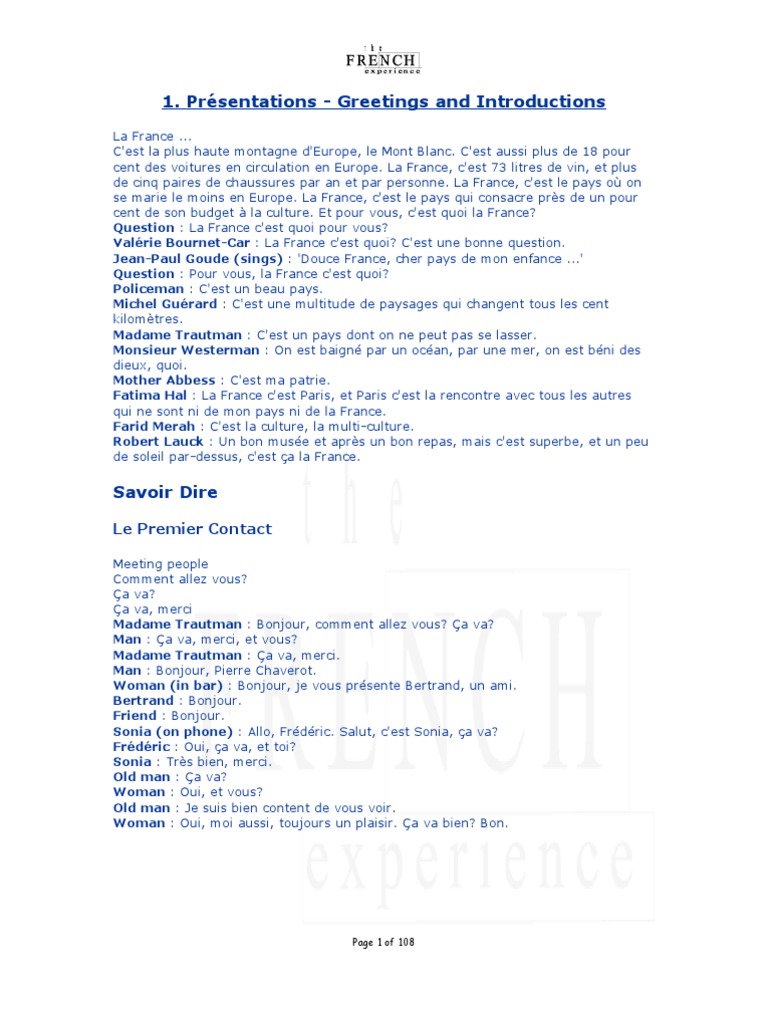 The French Experience S01 - TV Transcripts | PDF | Chocolat | Cuisine