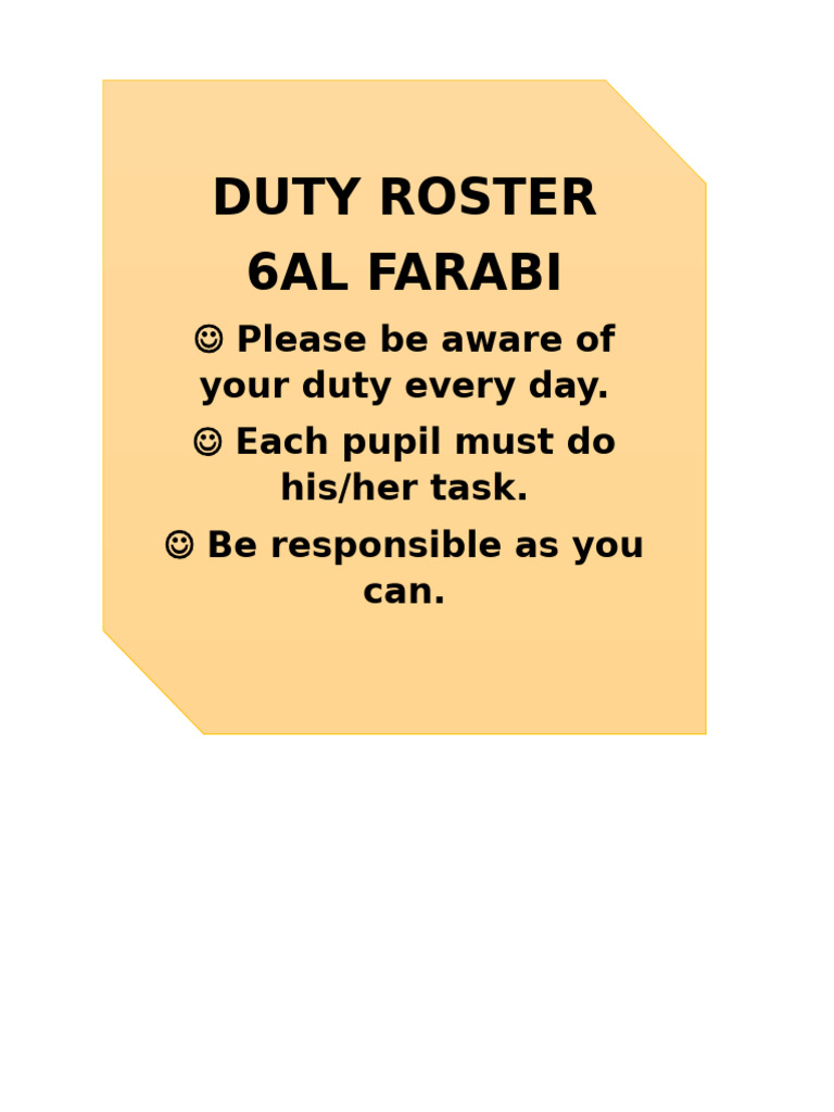 Duty Roster 6af 2025 | PDF