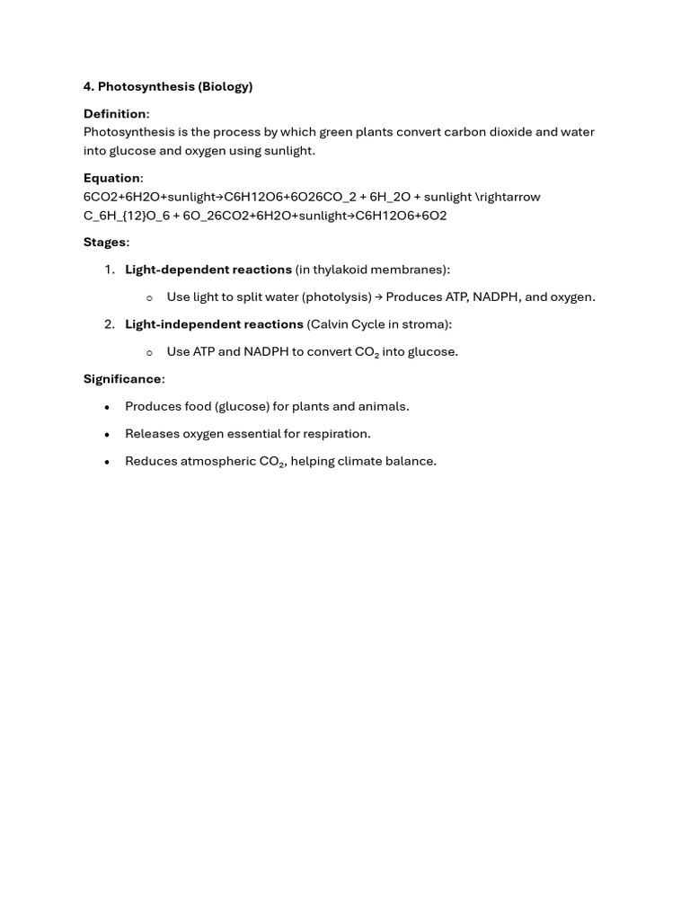 Photosynthesis Process Explained | PDF