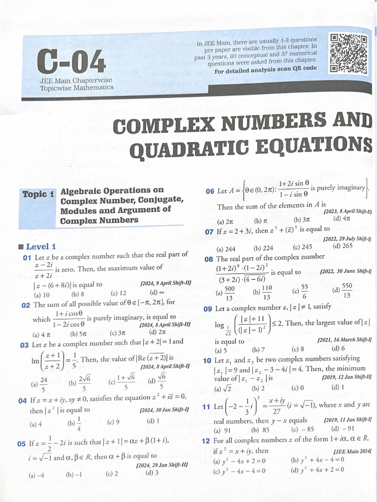 Complex Numbers and Quadratic Equations | PDF