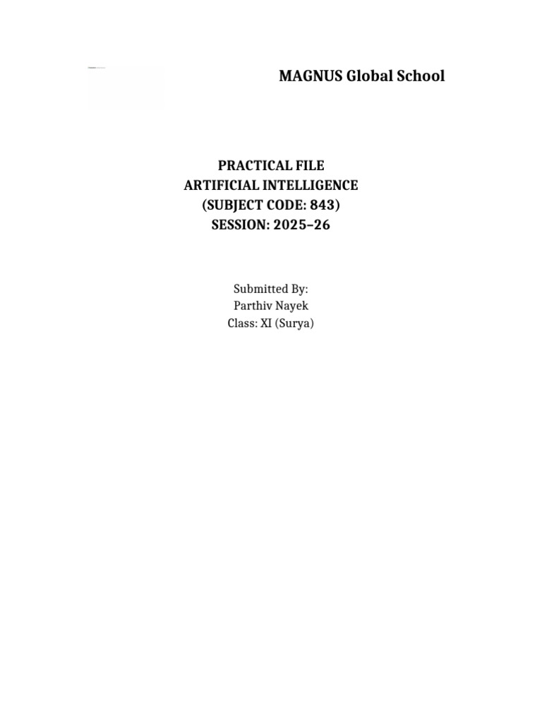 AI Project Cover Page Final | PDF