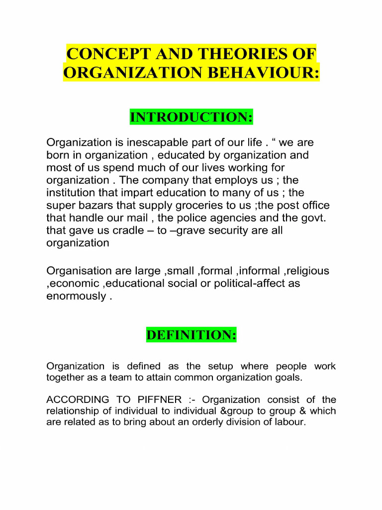 Organizational Behaviour | PDF