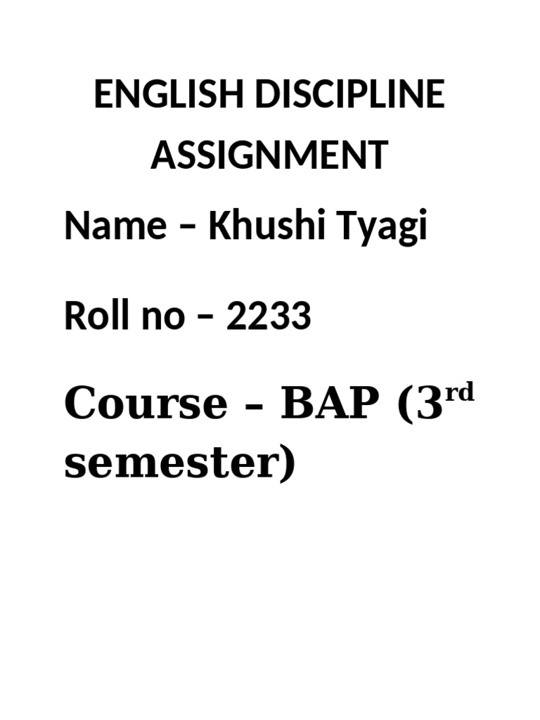 English Discipline Assignment 2233 | PDF | Stanzaic Form | Composition ...