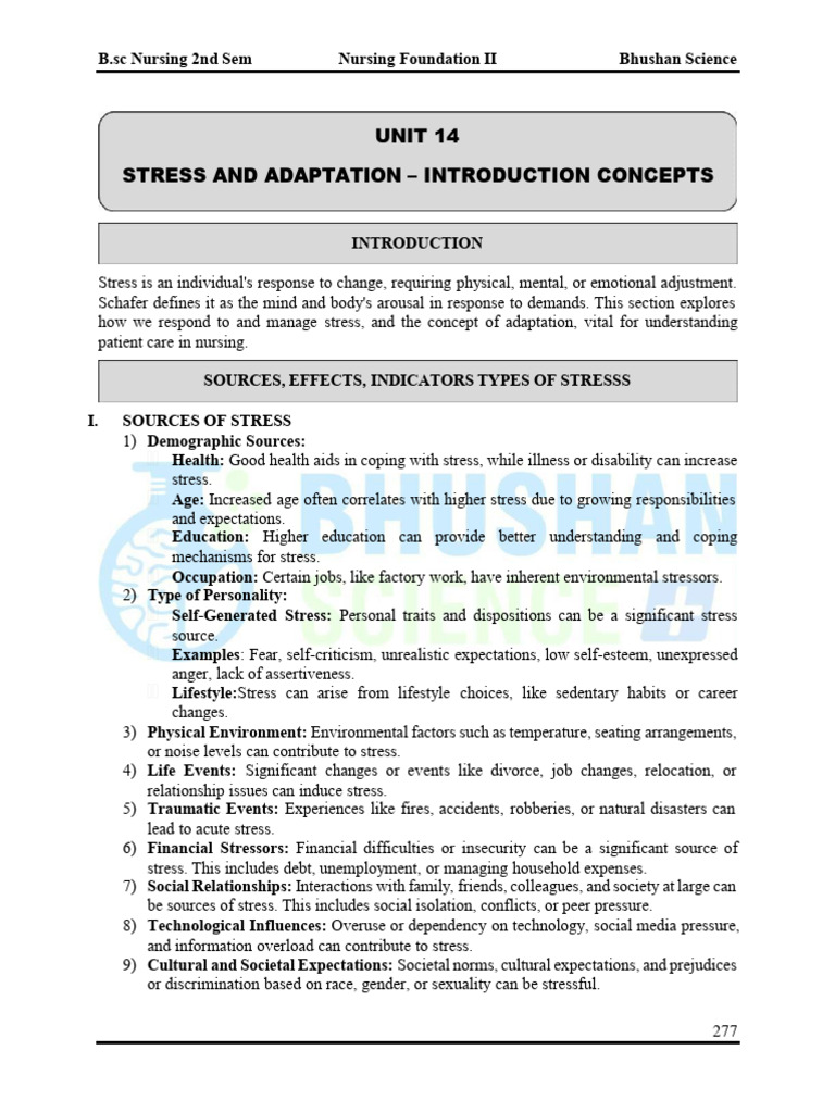 Stress and Adaptation in Nursing | PDF | Stress (Biology ...