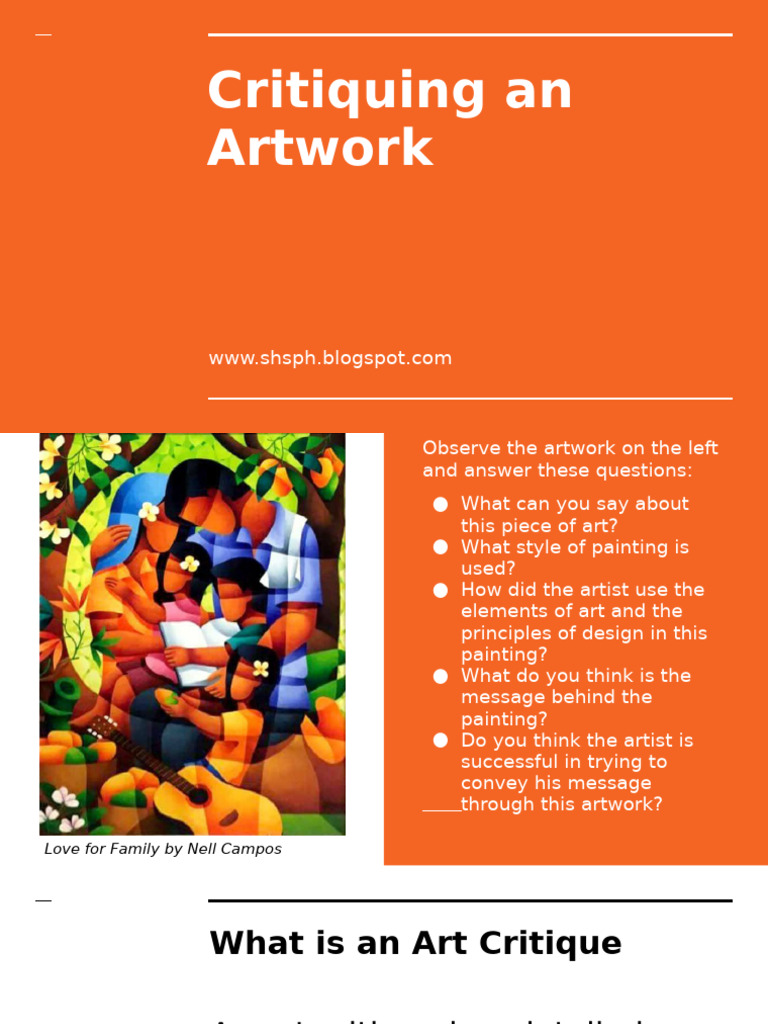 Critiquing An Artwork | PDF | Paintings | Cognition