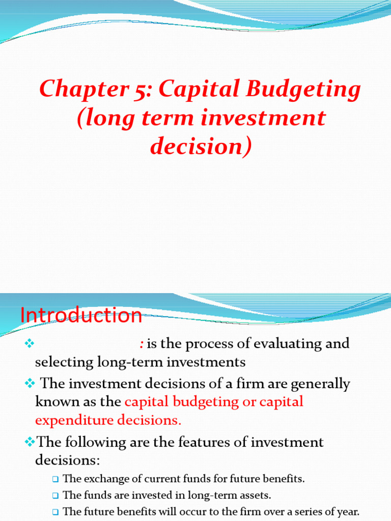 Capital Budgeting Overview and Techniques | PDF | Net Present Value ...