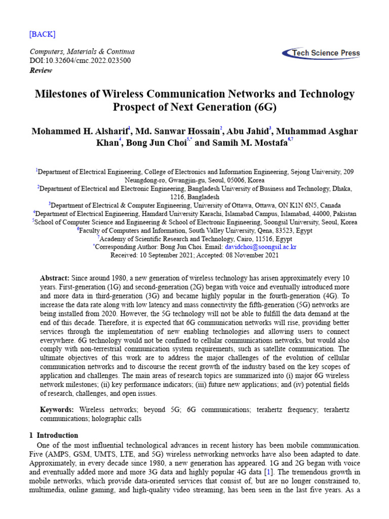 Milestones of Wireless Communication Networks and Technology Prospect ...