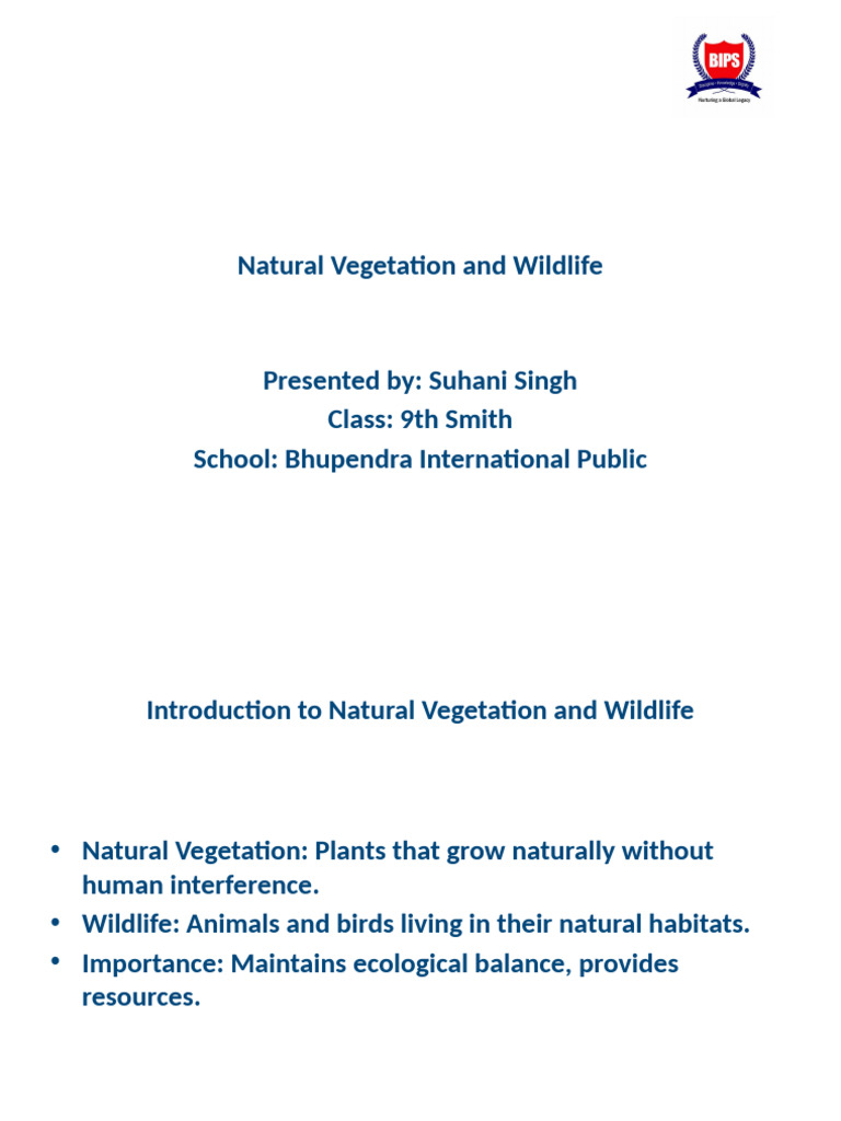 Natural Vegetation and Wildlife in India | PDF | Conservation Biology ...