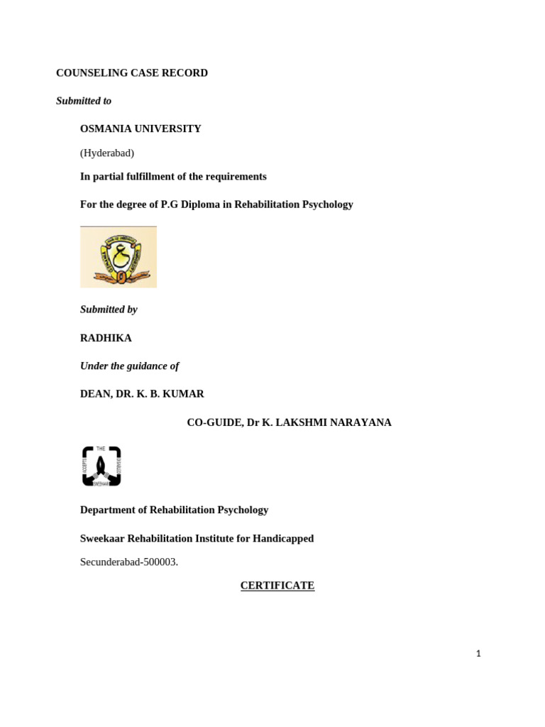 Counseling Case Record Overview | PDF | Child Development | Speech