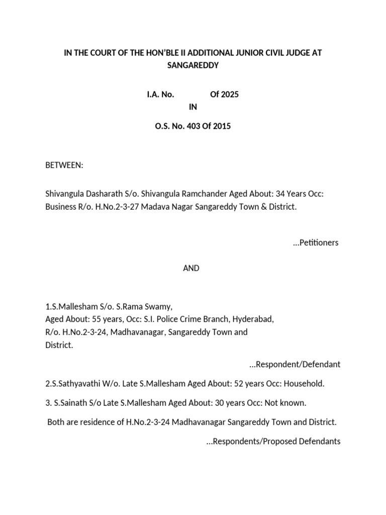 Petition to Condone Delay in Sangareddy | PDF