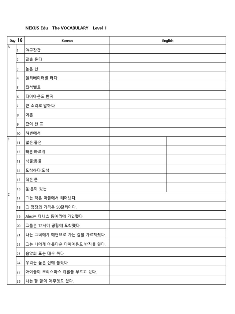 Voca 1 - 16 | PDF