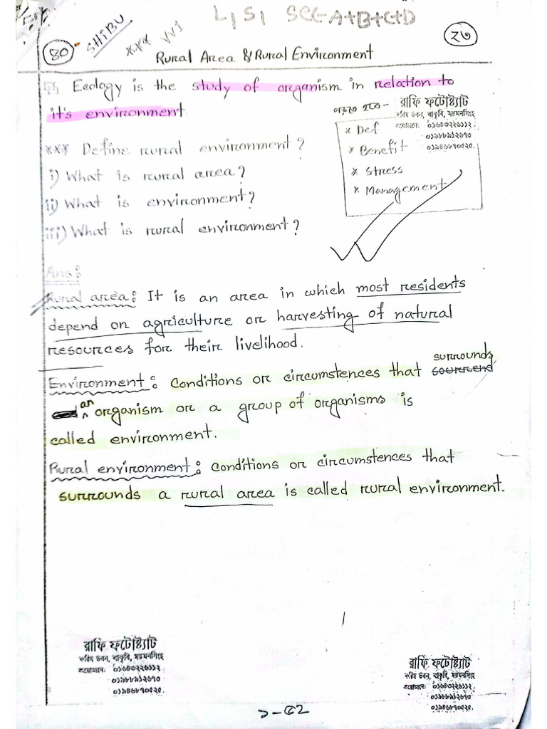 Environment Handnote | PDF