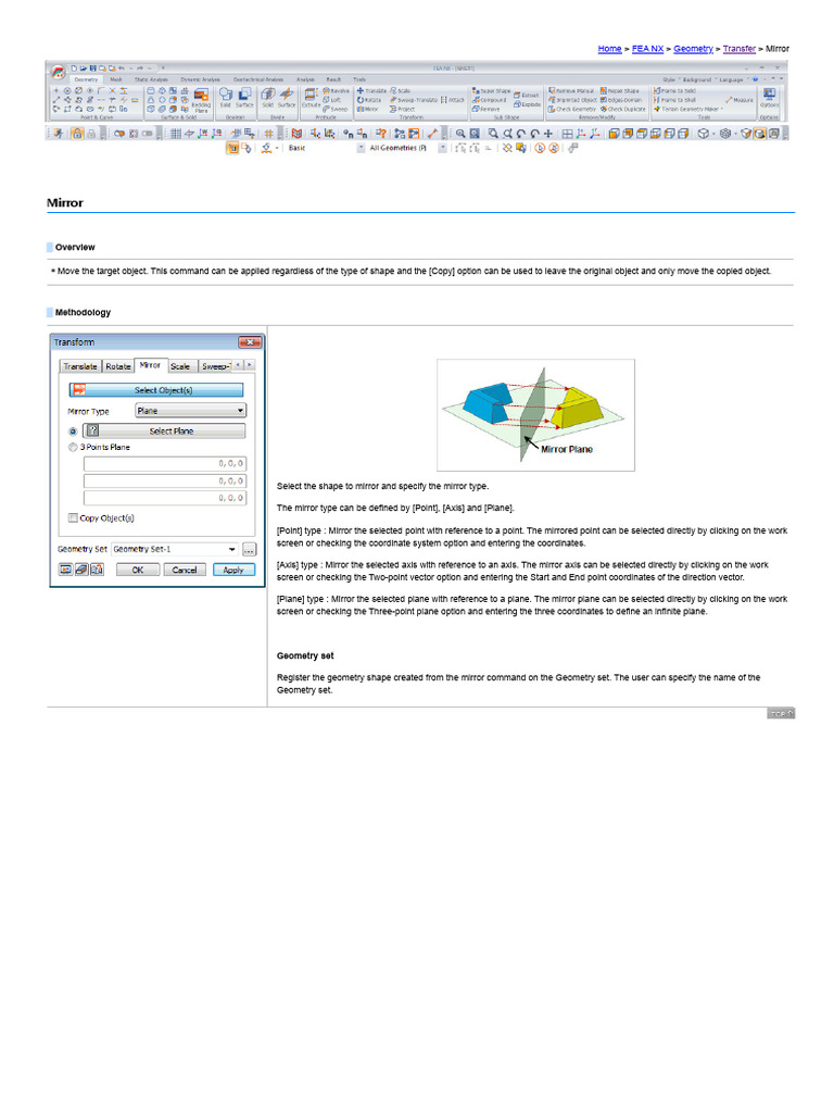 Mirror Command in FEA NX | PDF