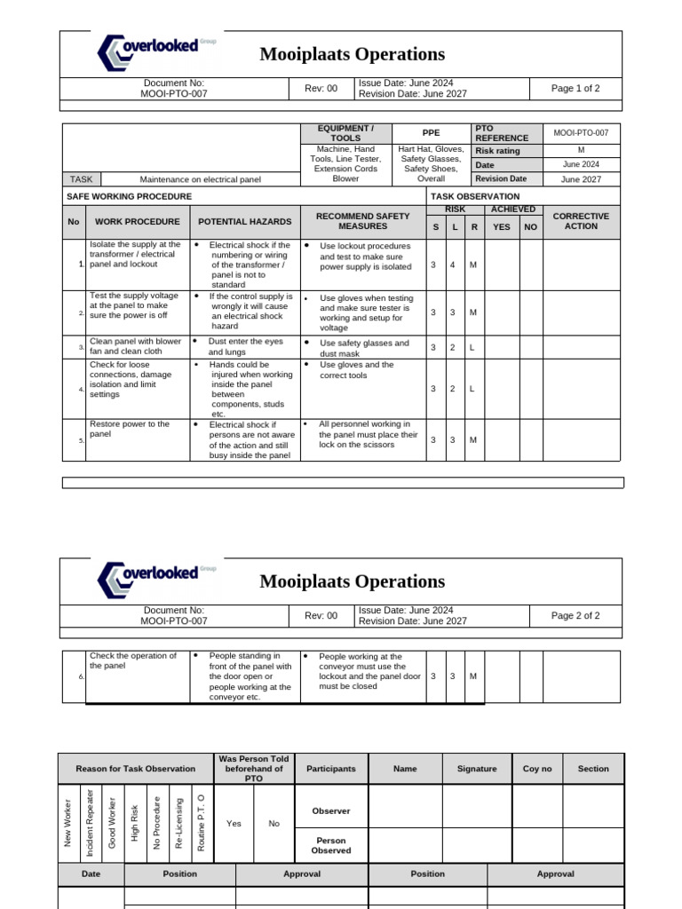 Electrical Panel Maintenance Guide | PDF | Personal Protective ...