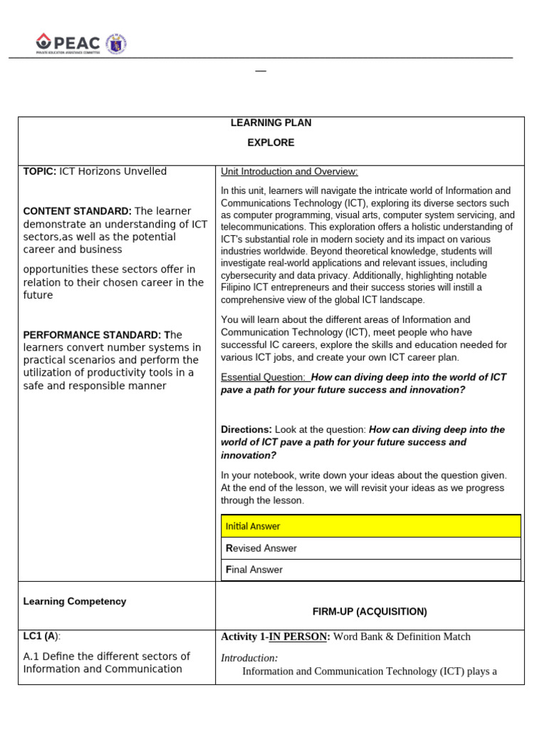 ICT Career Exploration and Skills Guide | PDF | Educational Technology ...