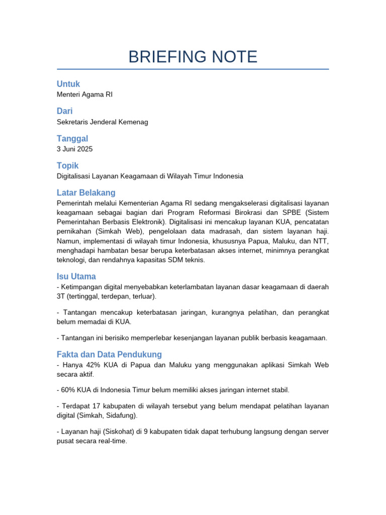 Digitalisasi Layanan Keagamaan 2025 | PDF