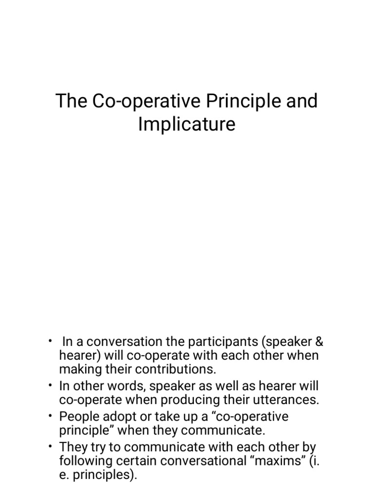 The Co-Operative Principle and Implicature | PDF | Semiotics