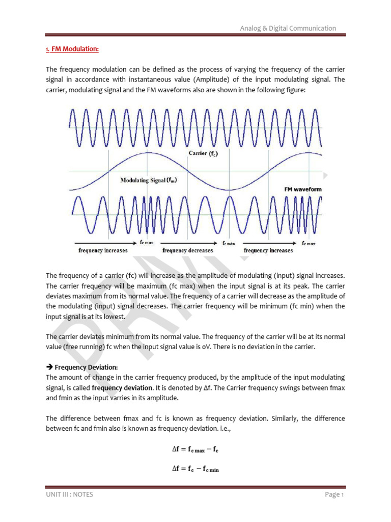 FM Modulation: NBFM vs WBFM Analysis | PDF | Frequency Modulation ...