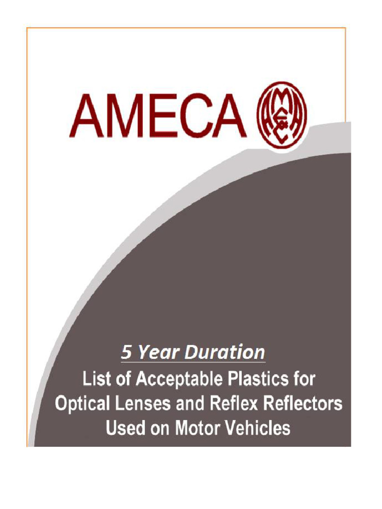 AMECA Acceptable Plastics for Lenses | PDF | Ultraviolet ...