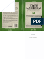 VATTIMO, GIANNI, El Fin de La Modernidad