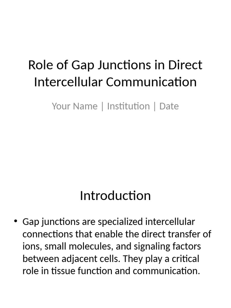Gap Junctions Expanded Presentation | PDF | Cell Signaling | Heart