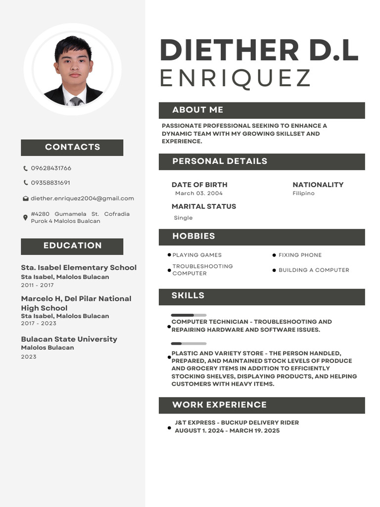 Minimalist CV Resume | PDF